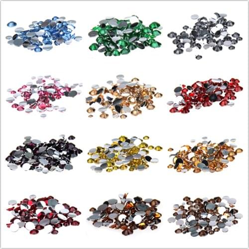 38 Colors Super Glitter Rhinestone Crystal Flatback Clear Non Hot Fix Rhinestones Glue On Art Decorations