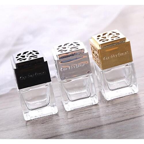 6ML Square Transparent Glass Car Perfume Spray Packaging Cosmetics Empty Bottle LX1467