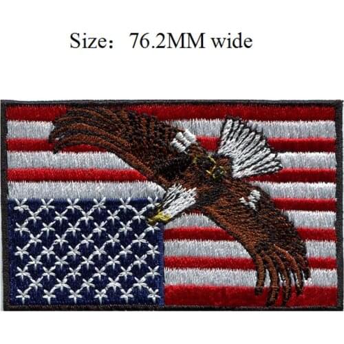 76.2MM high American Flag with Golden Eagle patch /pins for clothes/customized with own logo/cute