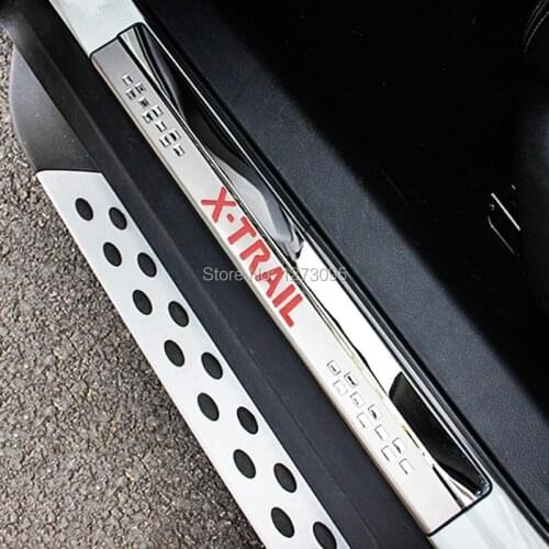 For Nissan X-Trail XTrail T32 T31 Accessories 2021 2020 2019-2008 Stainless Car Door Sill Kick Scuff Plate Protectors Trim Cover