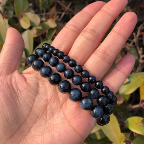 Natural Blue Tiger Eye Bracelet Round Beads Crystal Quartz Healing Stone Women Men Jewelry Gift