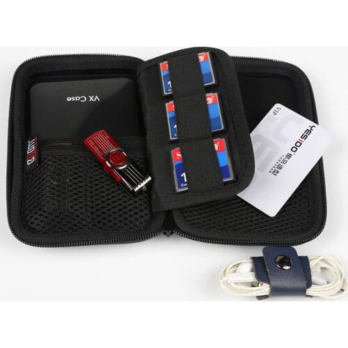 BUBM 2.5'' PU Digital hard disk Protect case Waterproof data cable U disk Battery Storage hard Boxes for Seagate wd