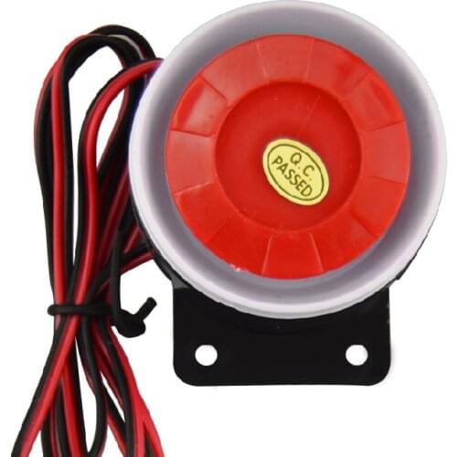 Red&Black Mini Wired 72mm Cable 120dB Loudly Siren Horn for Home Security Sound Alarm System DC12V Protection for Home XM-S66