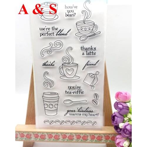 Scrapbooking stamp Coffee stamp clear stamp flower wish letters mail album Card embossing transparent stamp template