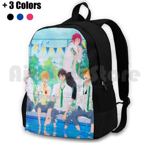 Fr07 Outdoor Hiking Backpack Riding Climbing Sports Bag Free Iwatobi Nagisa Makoto Haru Haruka Yaoi Swim Club Rin Anime Friends