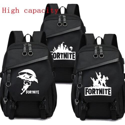 Canvas Usb School Bags Fortnite Bookbags Boys Teenagers Backpack Large Capacity Battle Royale Middle High College Teen Schoolbag
