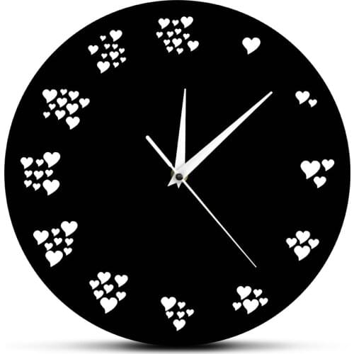 Every Second I Love You Romantic Wall Art Heart Pattern Modern Wall Clock Wedding Decoration Hearts Clock Valentines Day Gifts
