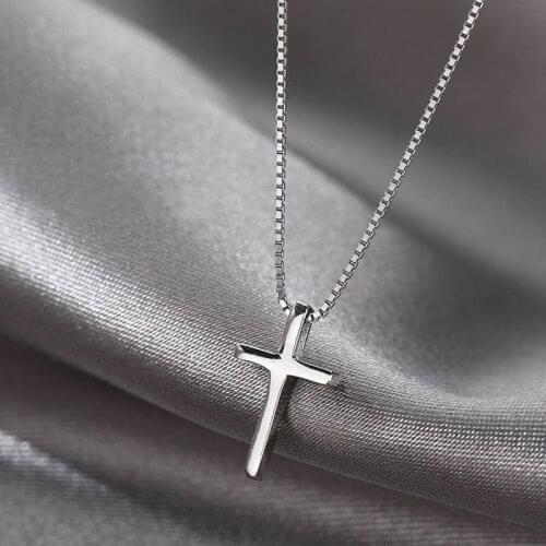 Classic Cross Pendants Necklaces Women Silver Color Chain Choker Necklace Female Bohemian Metal Jewelry Bijoux Collares