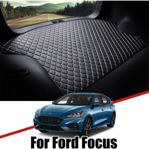 Leather Car Trunk Mat for Ford Focus 2004 - 2020 Mk2 Mk3 Mk4 Cargo Liner Boot Pad 2013 2014 2015 2016 2017 2018 2019 2021 2022