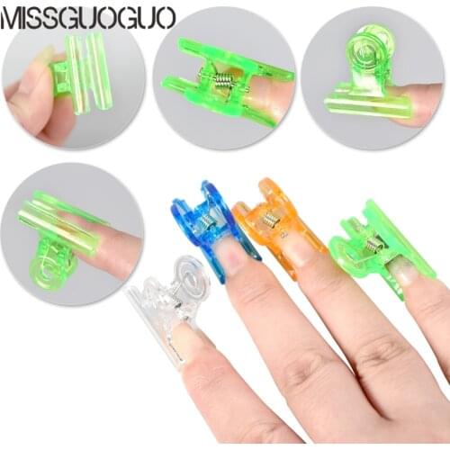 Missguoguo 4 Colors C Curve Nail Pinching Clips Curvature Clip Professional Fiberglass Nail Extension Nail Accessory Clips