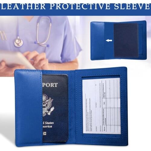 Vaccination Certificate Waterproof Travel Passport Holders Multifunctional Leather Protective Cover Id Card Protective Cover