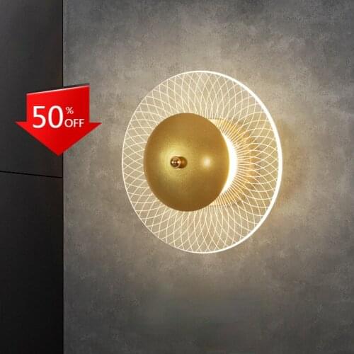 Nordic Minimalist Living Room Background Wall Lamp Round Creative Light Luxury Bedroom Bedside Study Decorative Vanity Light