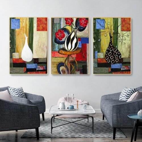 Nordic Style Art Wall Poster Modern Abstract Minimalist Vase Plant Flower Canvas Painting and Print Home Decor Living Room Mural