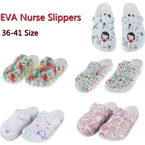 EVA Nurse Slippers Nursing Shoes Waterproof Slip-Resistant Clog Outdoor Slipper Work slippers Restaurant Chef Cute Cartoon Shoes