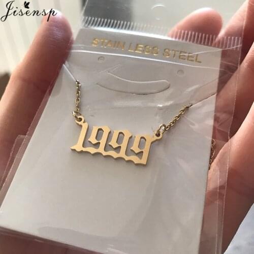 Girl Birth Year Necklace 1970-2020 Arab Number Pendant Necklaces for Women Birthday Gift Gold Chain Friendship Jewelry Collares