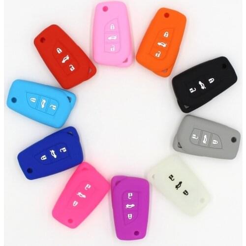 Suitable for Toyota Reiz Camry Corolla 3 Button Silicone Car Key Case