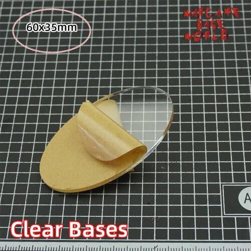 TRANSPARENT / CLEAR BASES for Miniatures - wargame oval bases 60x35mm oval bases