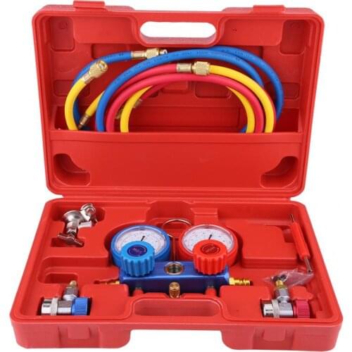 R134a Air Conditioner A/C Manifold Gauge Set with 5ft Charging Hose Tool