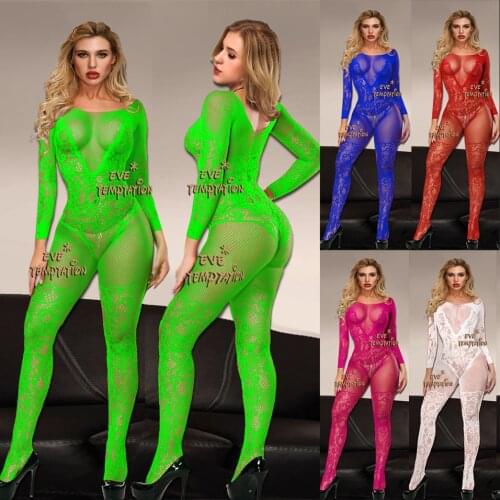 Plus size lingerie Sexy Sleepwear Babydoll BODYSUIT Mesh bowknot Floral Body Stocking Intimate Catsuit Garter strapless W120