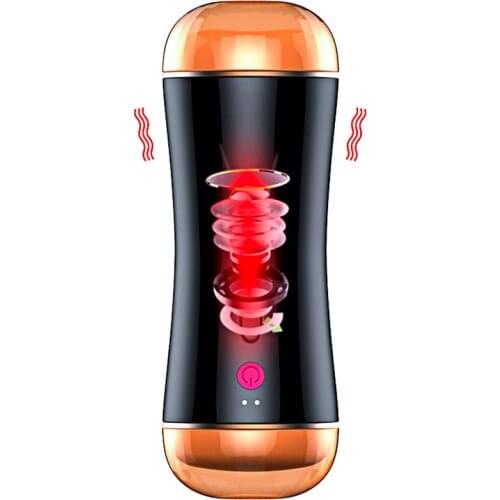 Sex Toys Male Masturbator Double Jet Airplane Cup Vibrator for Men Real Skin Waterproof Pennis Sucking Cup Adult Sex Machine Toy