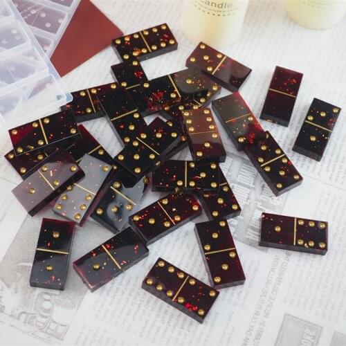 Dominos Silicone Mold (28 Cavity) Make Your Own Domino Epoxy Resin Craft Cabochons Board Charms DIY ResinDominoes Game Mould
