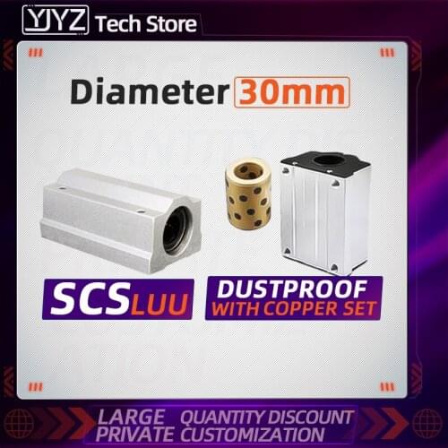 Hot sale SCS30LUU standard aluminum seat oil-free bushing linear bearing slider and graphite copper sleeve plus dustproof