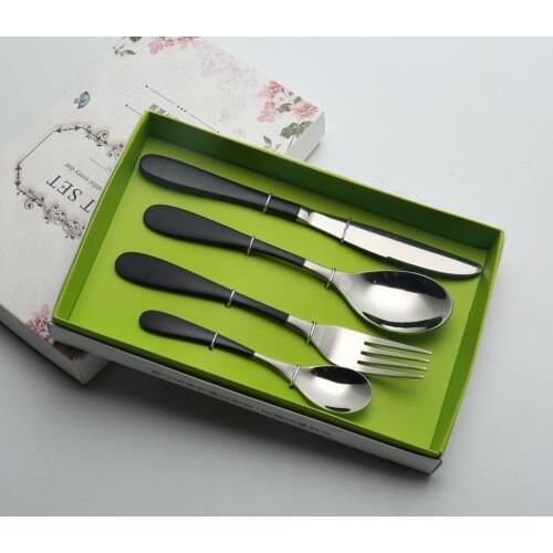 Stainless Steel Tableware 304 Western Food Knife Fork Spoon Tableware Set Black Gold Northern European Personality