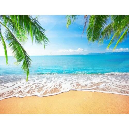 Sea beach palm backdrops Vinyl cloth High quality Computer print wall background