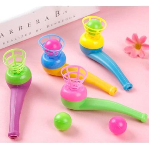 10cm Funny Colorful Kids Blowing Toy Fillers Pipe Ball Game Kid Birthday Gifts Children Toys Blow Pipe & Balls Color Random