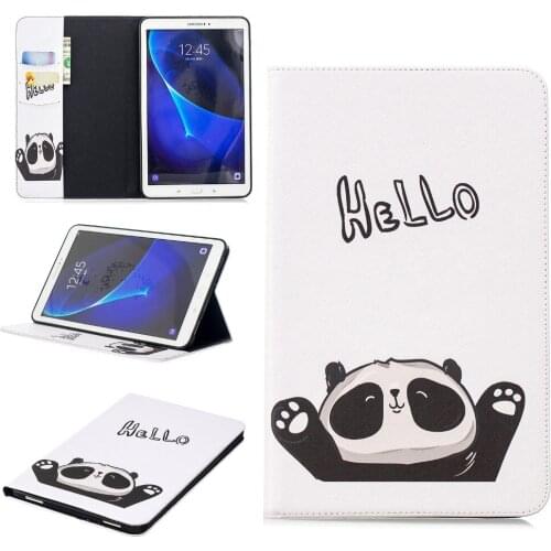 Hello Panda Pattern Support Protective Cover Case for Samsung GALAXY Tab T550 T377 T385 T350 T560 T580