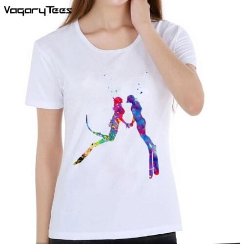 Love Scuba Dive T Shirt Women White Short Sleeve Custom girl Male Dive Always Be Nice To A Diver T-Shirt Scuba game tshirt