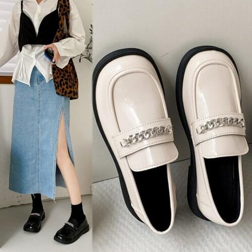2021 sweet lolita Mary Jane shoes women Solid Loafers Zapatos De Mujer Casual Women Slip on Round Toe Platform Shoes low heels
