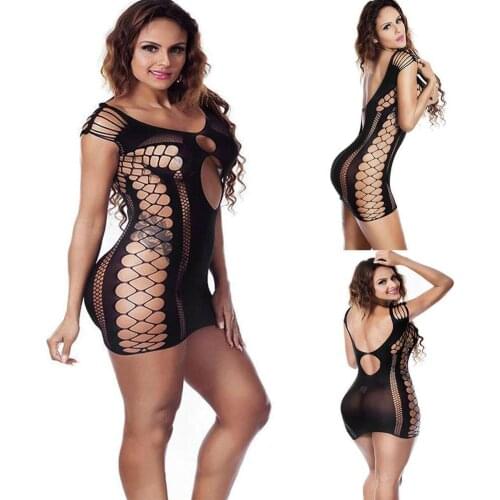 Womens Mini Dresses, Sexy, Seamless with Cutouts, Nightwear, Bodysuit, For Sex Lingerie Q7W5
