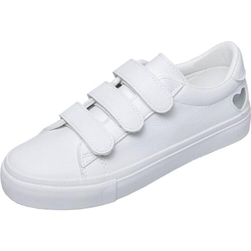 2019 autumn new style Velcro white shoes autumn wild casual shoes flat flat explosion models womens shoes