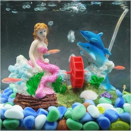 1 pcs Hot sell Resin The Little Mermaid Aquarium Fish Tank Decorations Ornaments Home Decor