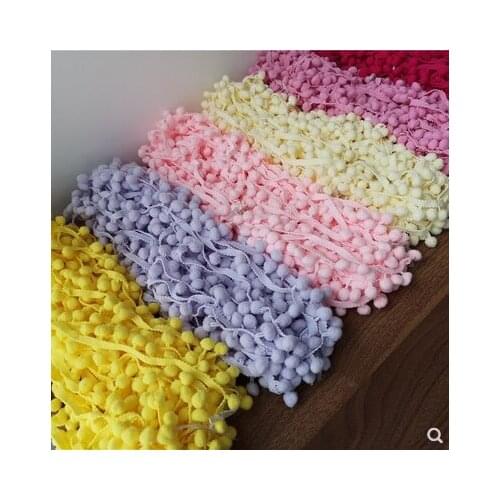 2.5 cm wide Multi-color plush ball costume doll clothes accessories home pillow curtain lace 20Yards/pack