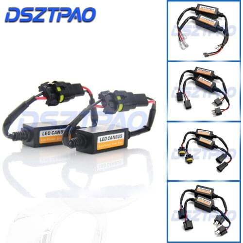 2pcs H4 H7 H8 H11 9005 HB3 9006 HB4 LED Bulb Decoder Resistor 50w Canbus Error Canceller Wire Harness Adapter for Car Headlight