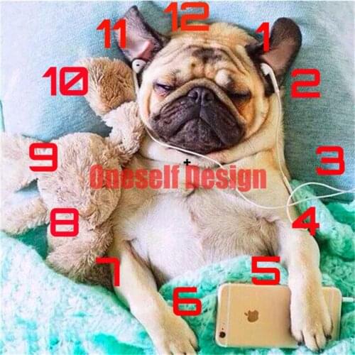 2021 new style 5d diamond embroidery full set diamond embroidery sale clock dog diy frame wall sticker diamond mosaic sale dog