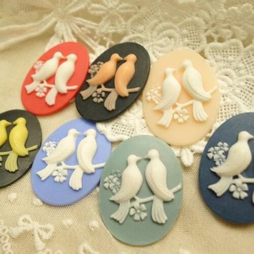 30 sets /lot) 30 * 40mm Environmental crystal resin than the wing birds resin embellishments zakka diy mobile phone accessories