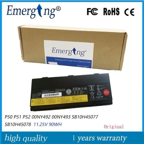 11.25V New Original Battery 00NY493 for Lenovo ThinkPad P50 P51 P52 Series 00NY492 SB10H45077 SB10H45078 00NY490 00NY491