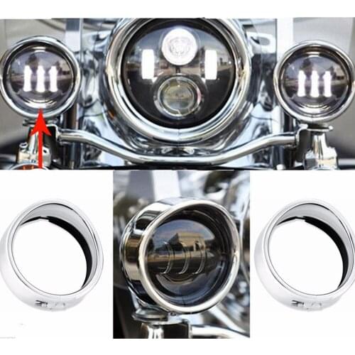 Motorcycle accessories 4.5" 4 1/2" LED Auxiliary Chrome 4.5 inch fog Light Trim Ring For Harley fog light