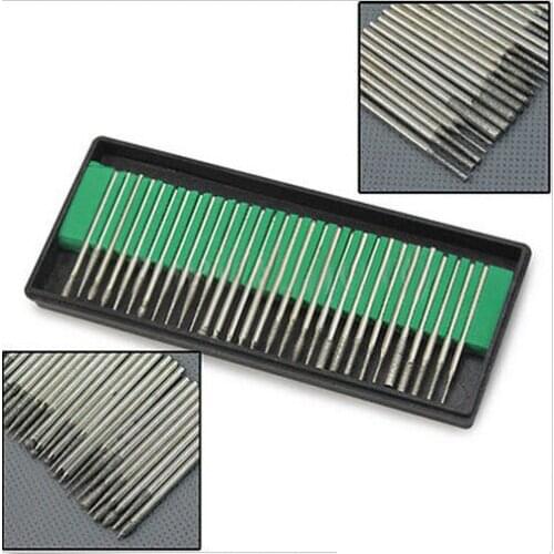 Talentool dremel use D3mmXL45mm 30pcs/set different shapes Diamond Electroplated Core Drill burrs bits for Gems Glass