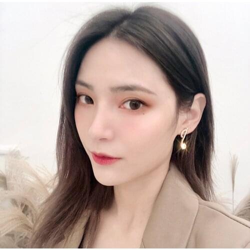 Asymmetrical Silver Needles Musical Note Hollow Zircon Alloy Golden Silver Plated Rhinestone Stud Earrings for Women
