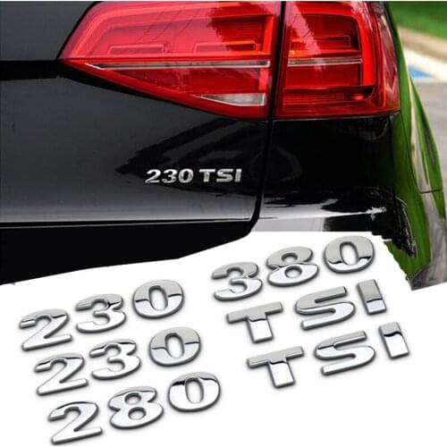 Car Styling High-end Auto Sticker Alloy Emblem Decal Decoration 230 280 330 380 TSI Logo for Volkswagen Jetta Beetle Bora Magota