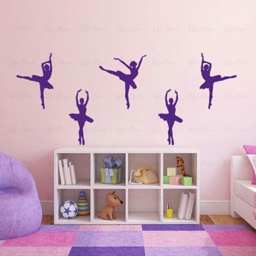 Ballerina Wall Decal - Dancer Dancing Ballet Vinyl Wall Decal Graphic Stickers Decoration for Kids Room Art Removable