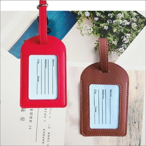 PU leather suitcase luggage tag tag bag fashion handbag portable travel accessory name ID address tag high quality