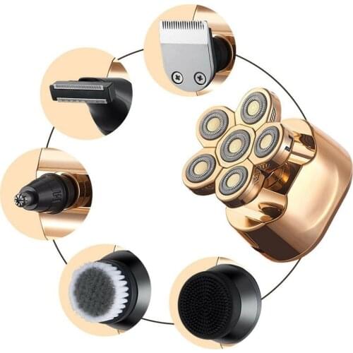 LCD Display 6in1 Electric Shaver For men hair trimmer beard electric razor wet dry face Nose body shaving machine Mens shavers