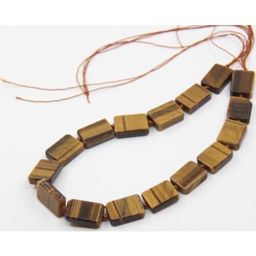 15.5"strand Natural Tiger Eye Gems Rectangular Slab Loose Beads,Cut Yellow Stone Slice Nugget Pendants Necklace Jewelry Making