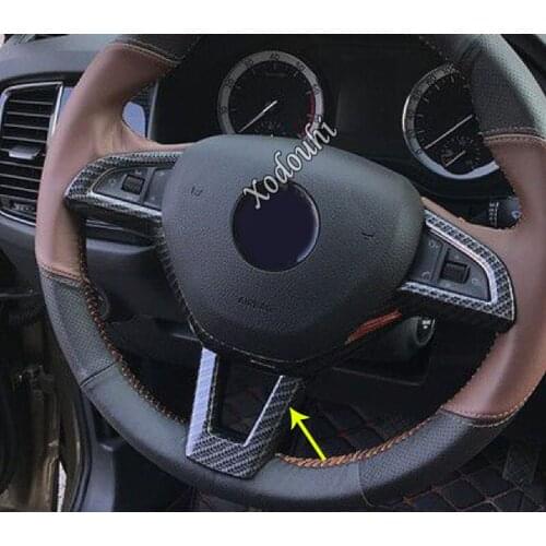 Car Stick Styling Cover Inner Inside Steering Wheel Interior Kit Switch Trim Frame For Skoda Kodiaq 2017 2018 2019 2020