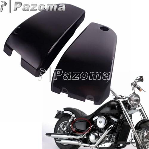 1Pair Black Battery Side Covers ABS Plastic Battery Motorcycle Side Battery Fairing For Kawasaki Vulcan VN1500 Classic / Nomad